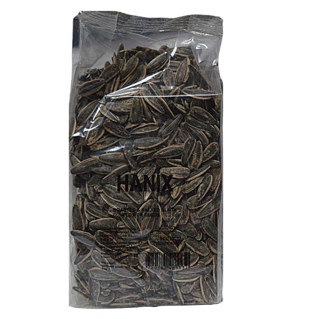 BC4-  HANIX - BLACK SUNFLOWER SEEDS ROASTED & SALTED 12 X 400G