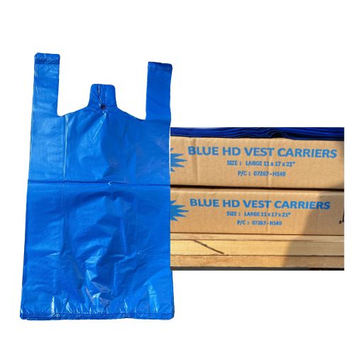 YY4- BLUE HD VEST CARRIERS LARGE 11×17×21" P/C: 07267 - H149 BUY 10 GET 1 FREE