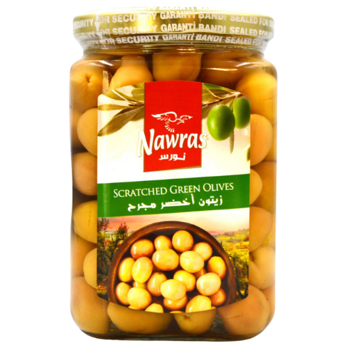 D - NAWRAS SCRATCHED GREEN OLIVES 12X400G