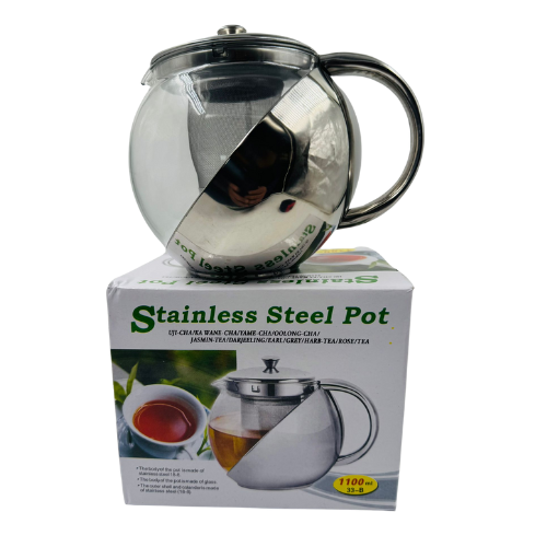 YC4 -SK-STAINLESS STEEL TEA POT 1100 ml (HK07)-1x6 