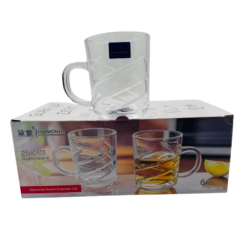 YC2 -T- DIAMOND  GLASS CUPS (ZB251) (1x6pcs)X6  