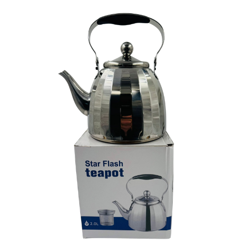 YC4 -SK-STAR FLASH TEA POT STAINLESS STEEL 2LTR (HK06) -1X6 