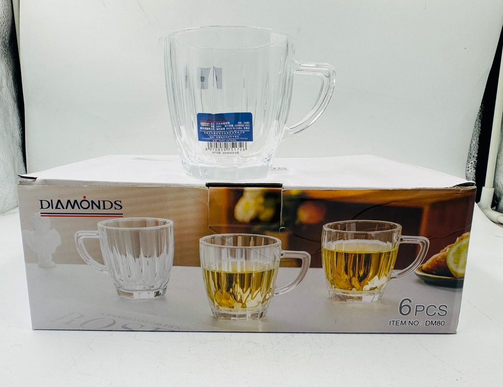 YC2 -T-DIAMOND  GLASS CUPS (ZB80) (1x6pcs)X6