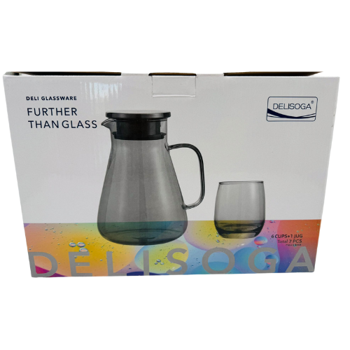 YC5 - DELI GLASS 6CUPS+1 JUG(1.7Ltr) (GPH32) - 1x2 