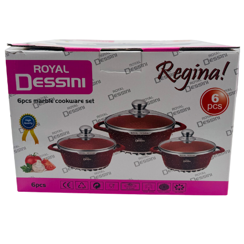 YC7 - ROYAL DESSINI MARBLE COOKING SET 6pcs (20,24,28cm) (RD-JE02) - 1x1 