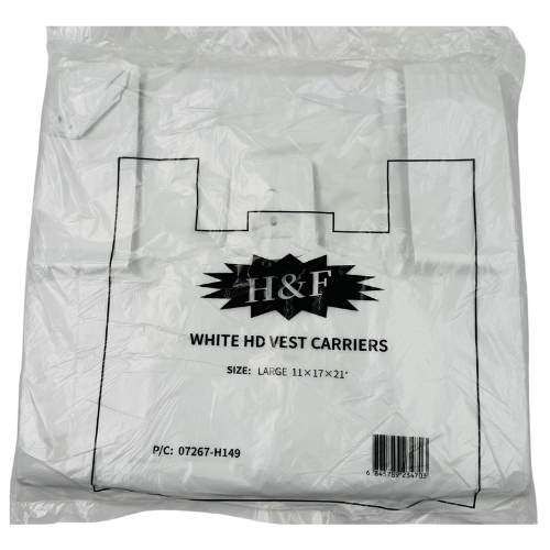 YY4- H&F WHITE LARGE BAGS (11x27x21") - 1x1 | BUY 10 GET 1 FREE