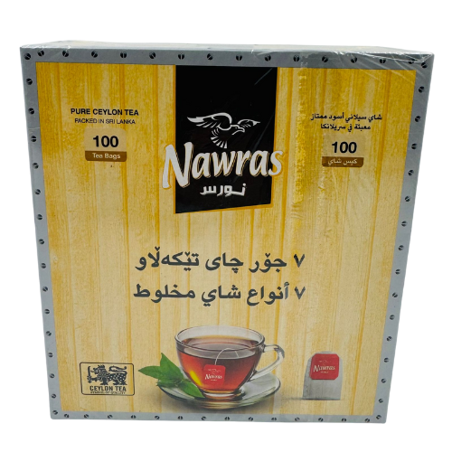 T- NAWRAS TEA BAGS BLACK 7 TYPE OF TEA MIX (100pcs) - 1x12 