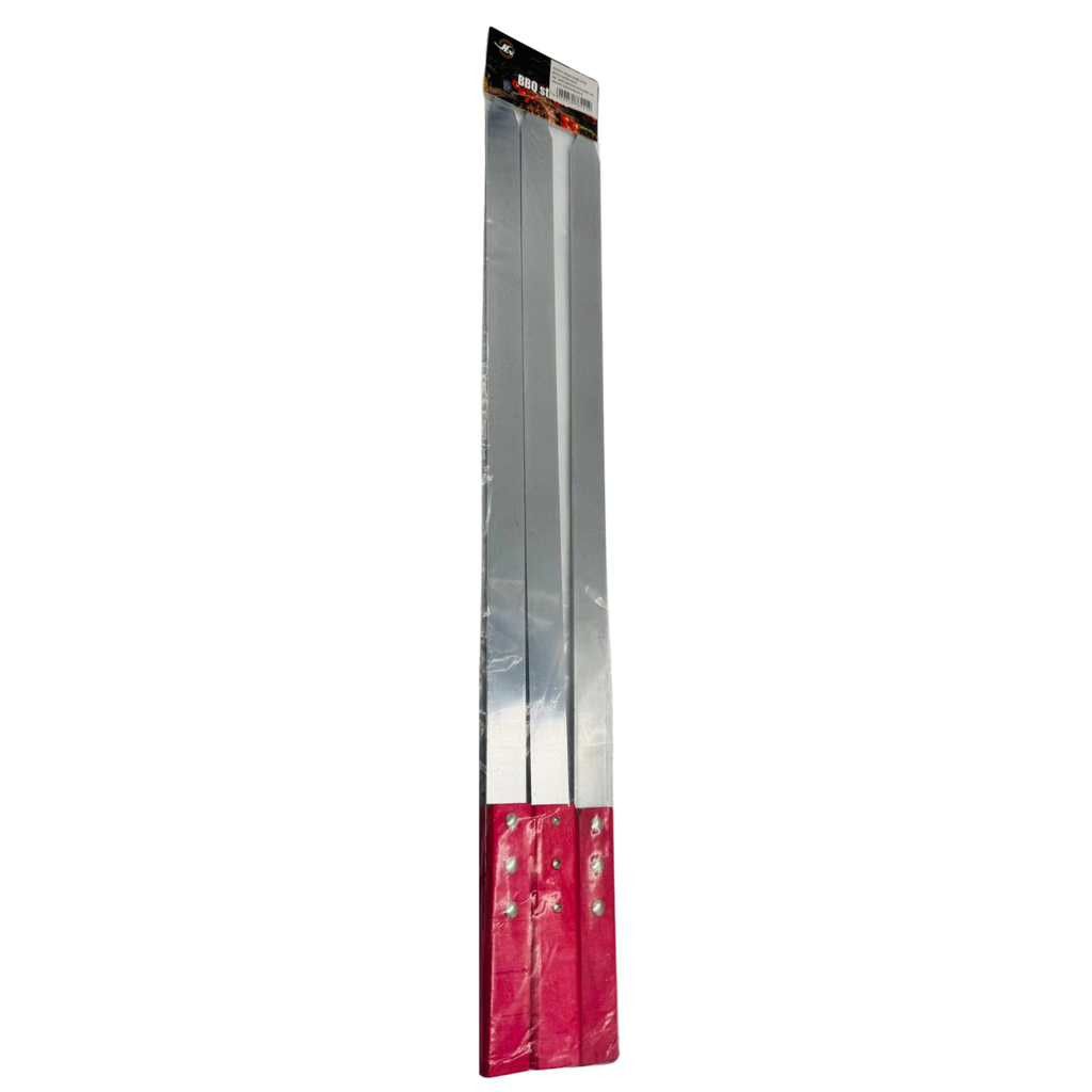 YY8 - BBQ KEBAB STICKS WITH RED HANDLE(60x2.5cm)(762-21 )(1x3pcs)x6 