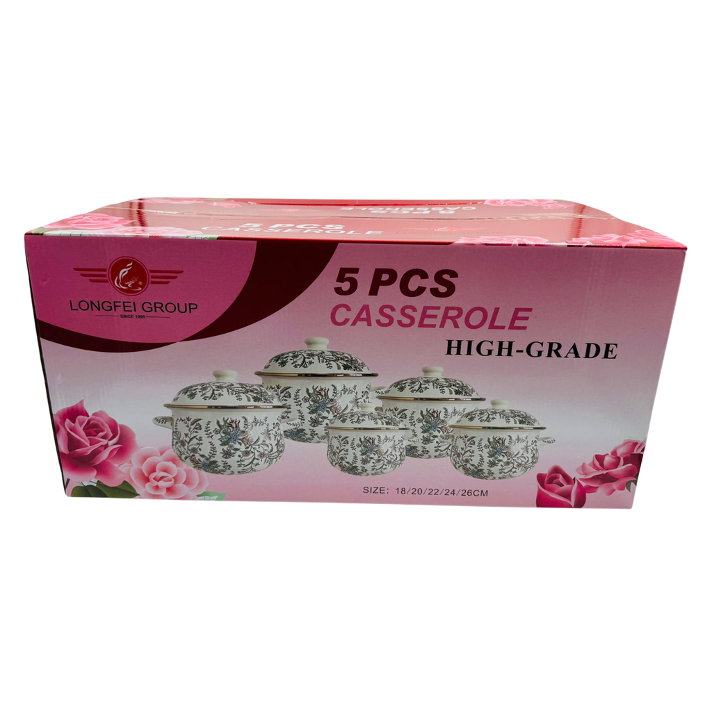 YC7 -LONGFEI GROUP CASSEROLE HI GRADE (5PCS) 18/20/22/24/26CM - 1X1