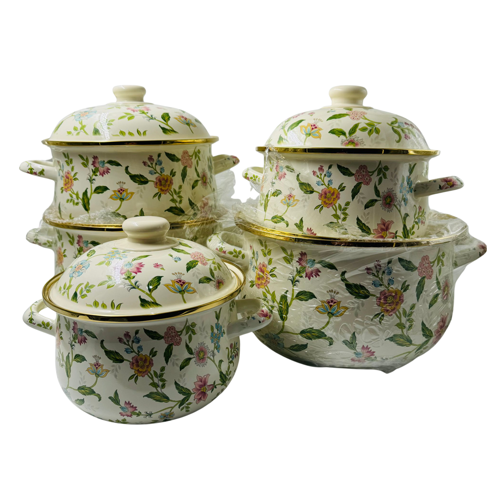 YD1 - ENAMEL SOUP POT SET (18/20/24/26/28 cm) (Long-21,24,25,26,27) 5PC - 1x1 