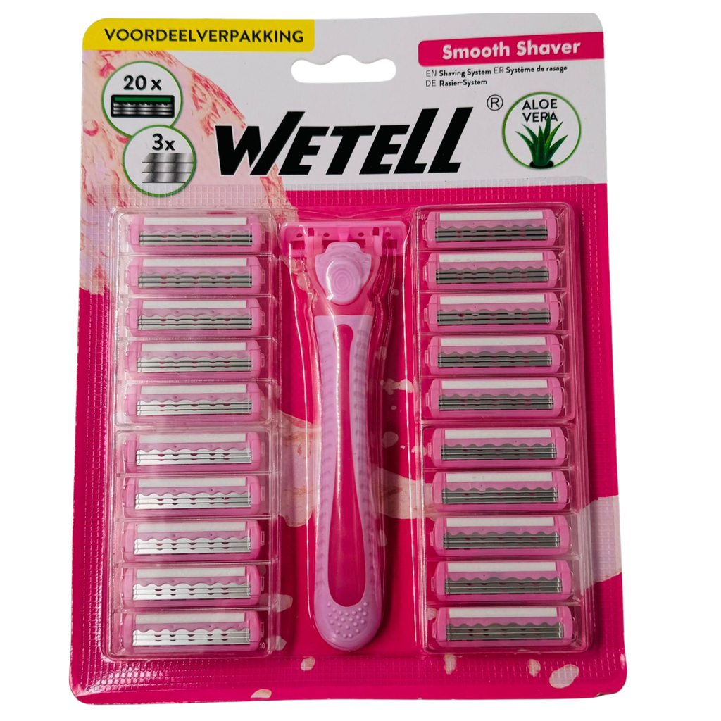 YX6-WETELL SMOOTH SHAVER ALOE VERA (WT202410) - 1x6 