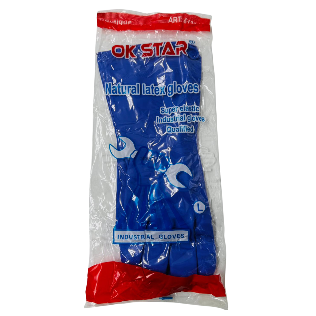 YY0- OK STAR NATURAL LATEX GLOVES (PU-612011) - 1X6