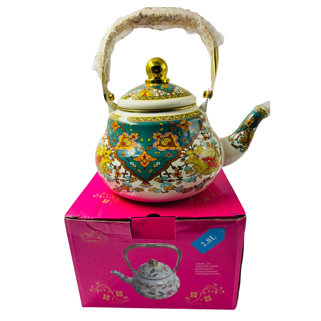 YD2 - ENAMEL PEAR TEA POT 2LTR (Long-4)  - 1X1 