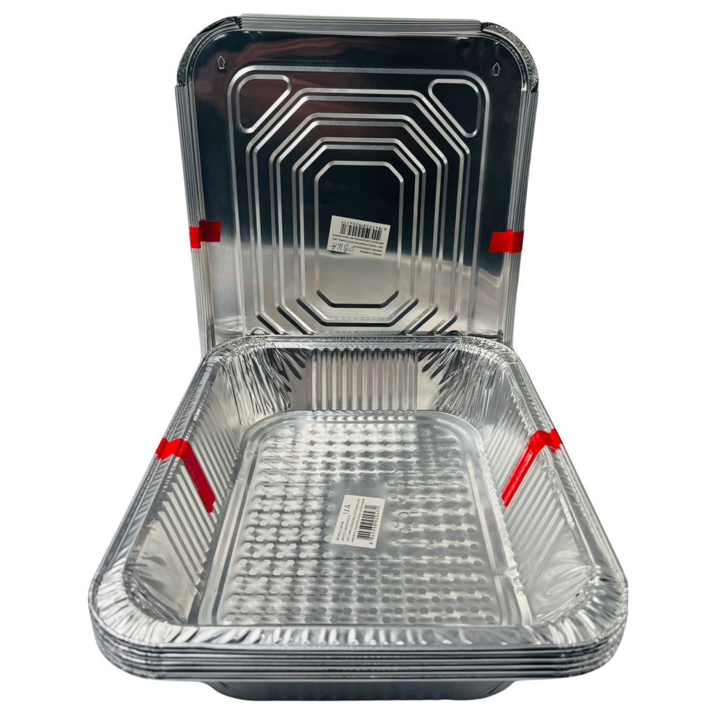 YC0 - ALUMINIUM TRAY WITH LID(5PC) (325x265x63)(OB-13a)- 1x1