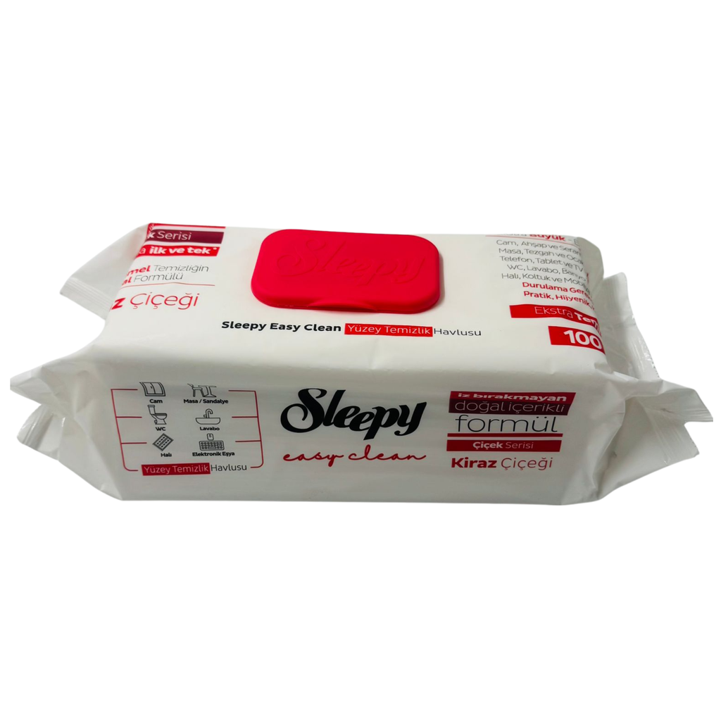 YY-T- SLEEPY EASY CLEAN - SURFACE WIPES - RED (100PCS)-1x12 