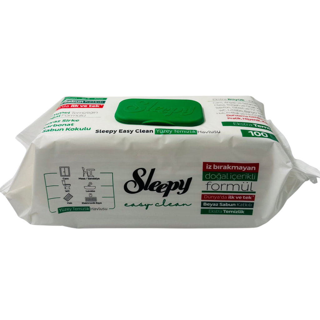 YY-T- SLEEPY EASY CLEAN - SURFACE WIPES - GREEN (100PCS)-1x12 