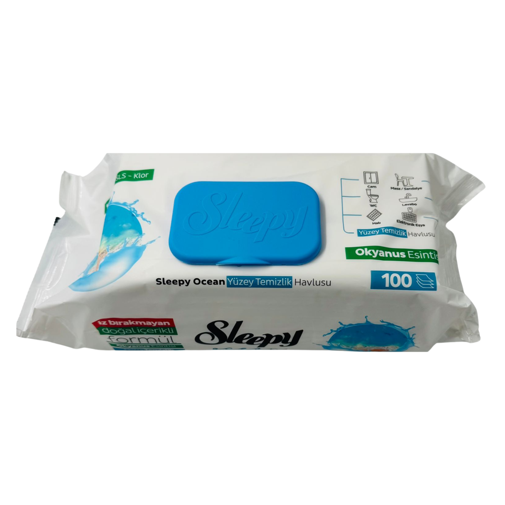 YY-T- SLEEPY OCEAN - SURFACE WIPES - BLUE (100PCS)-1x12 