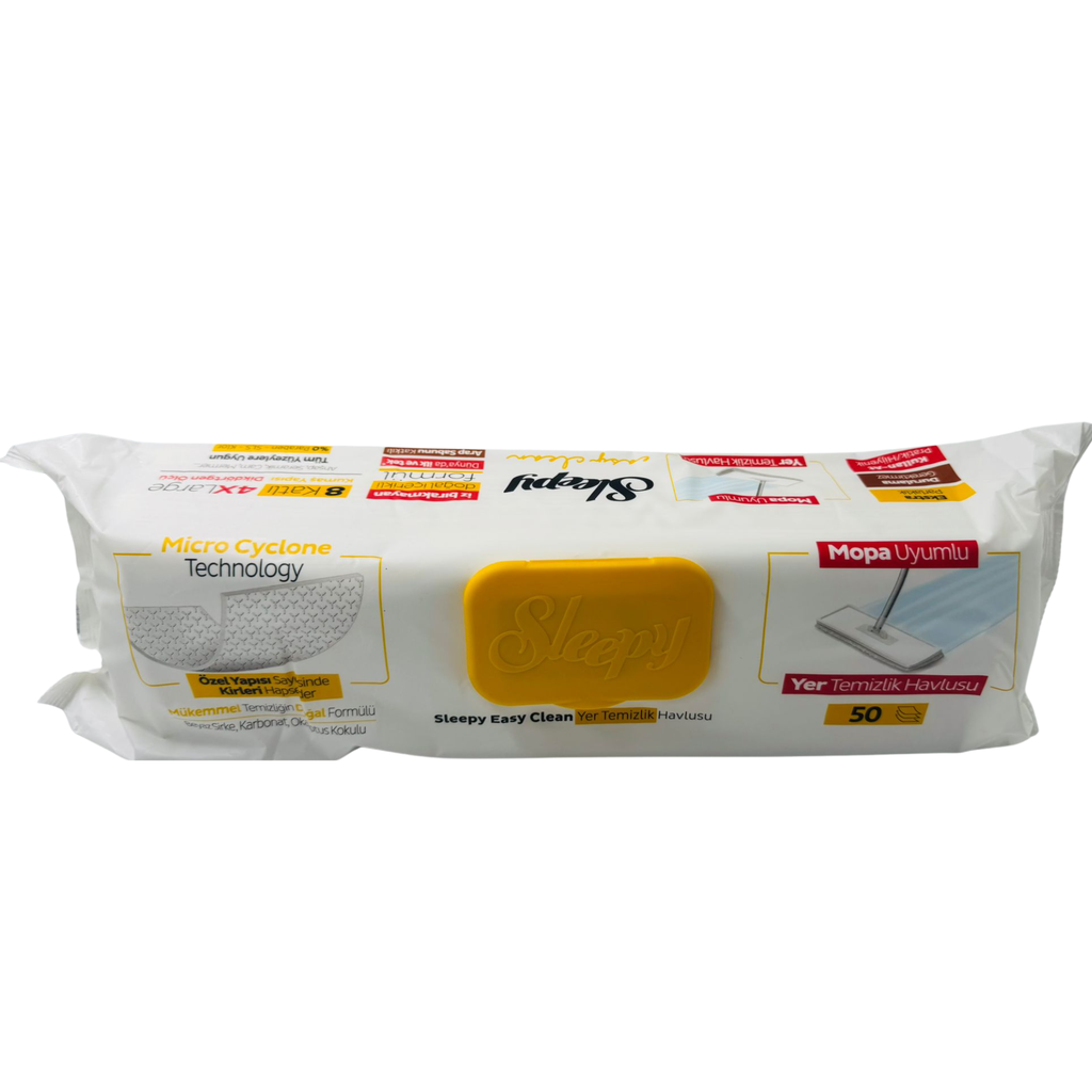 YY-T- SLEEPY EASY CLEAN- FLOOR WIPES - YELLOW (50PCS)-1x1