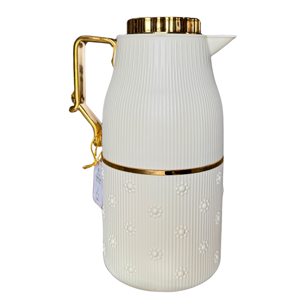 YC5 - ZAM ZAM -VACUUM JUG  white flower 1LTR- 1x1 