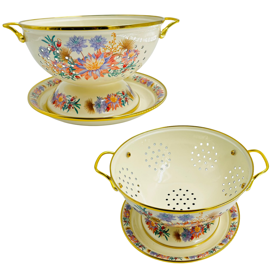 YD1 - ENAMEL BOWL SET (22+23CM) -(LONG-32) - 1X1 