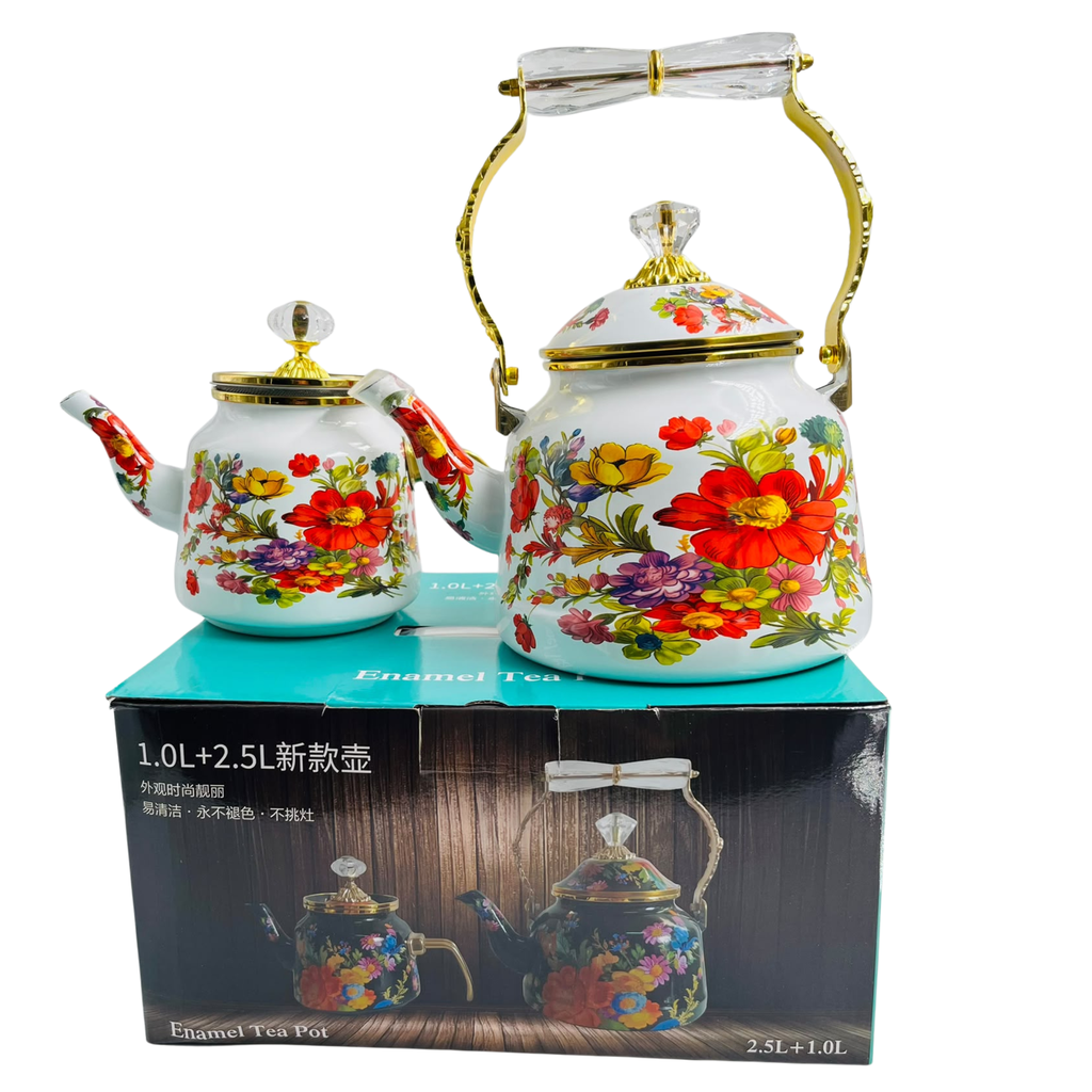 YD2 - ENAMEL TEA POT (1L+2.4LTR) (long-41)  - 1X1   