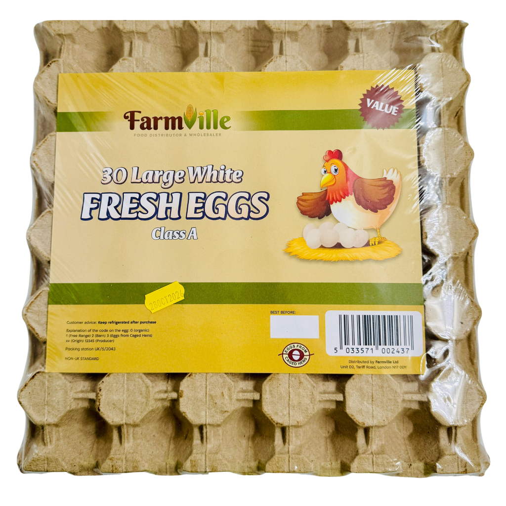 AC0-ZD3-FARMVILLE -EGGS CLASS A PRE PACKED - WHITE LARGE- (1X30)X8