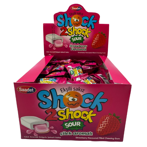 [FE5-13807] FE5-SHOCK BUBBLE GUM - SOUR STRAWBERRY FLAVOUR 100PCS 1X1 