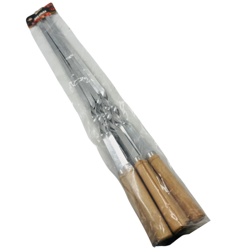 [YY8-14006] YY8 - BBQ STICKS WITH WOODEN HANDLE (1.5x64cm) 762-7 (1x6pcs)X6 