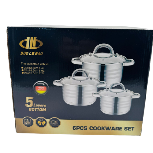 [YC7-14033] YC7 - DUO LE BAO COOKWARE SET 5 Layer bottom (22,24,26cm) (HK01) 1x4