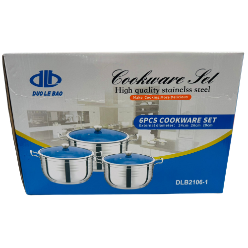 [YC7-14034] YC7 - DUO LE BAO STAINLESS Steel COOKWARE SET  (22,24,26cm) (HK02) 1x1