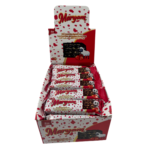 [FE4-15156] FE4- MARYAM - CHOCOA COATED WAFERS-STRAWBERRY(24PCS) 1X1