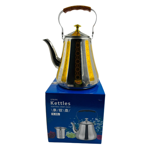 [YC4-19035] YC4 -SK-STRIPE KETTLE STAINLESS STEEL 2LTR (JZ-8) -1X6 