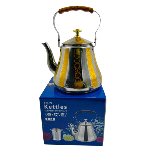 [YC4-19046] YC4 -SK-STRIPE KETTLE STAINLESS STEEL 1LTR (JZ-7) -1X6 