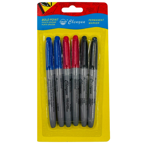 [ZT6-19121] ZT6- BOLD POINT PERMANENT MARKER SET (HY-5) (6PCS) 1x6 