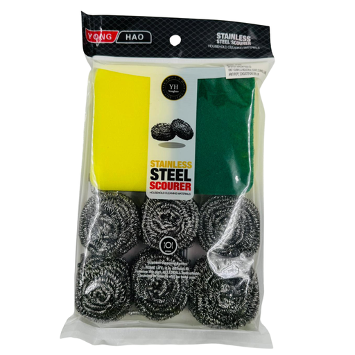 [YY-19154] YY-T-YONG HAO STEEL CLEANING SPONGE AND WOOL (A-80) - (1x8pcs)x6 