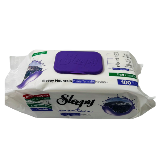 [YY-19291] YY-T- SLEEPY MOUNTAIN- SURFACE WIPES - VIOLET (100PCS)-1x12  